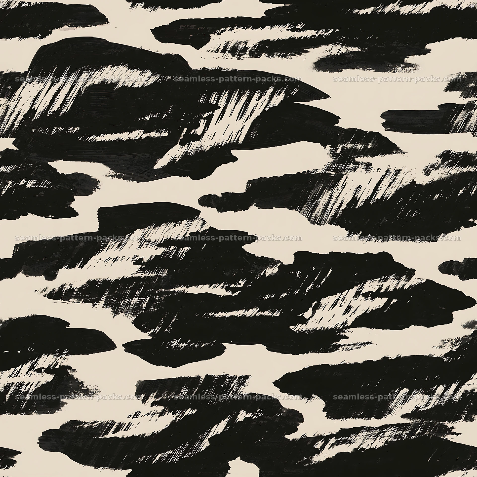 Seamless black camouflage brushstroke pattern for textiles seamless pattern preview