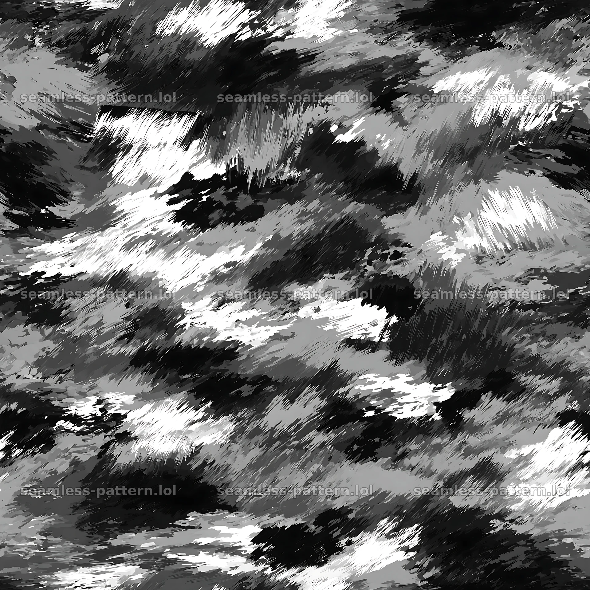 Seamless camouflage brushstroke pattern in black and white seamless pattern preview