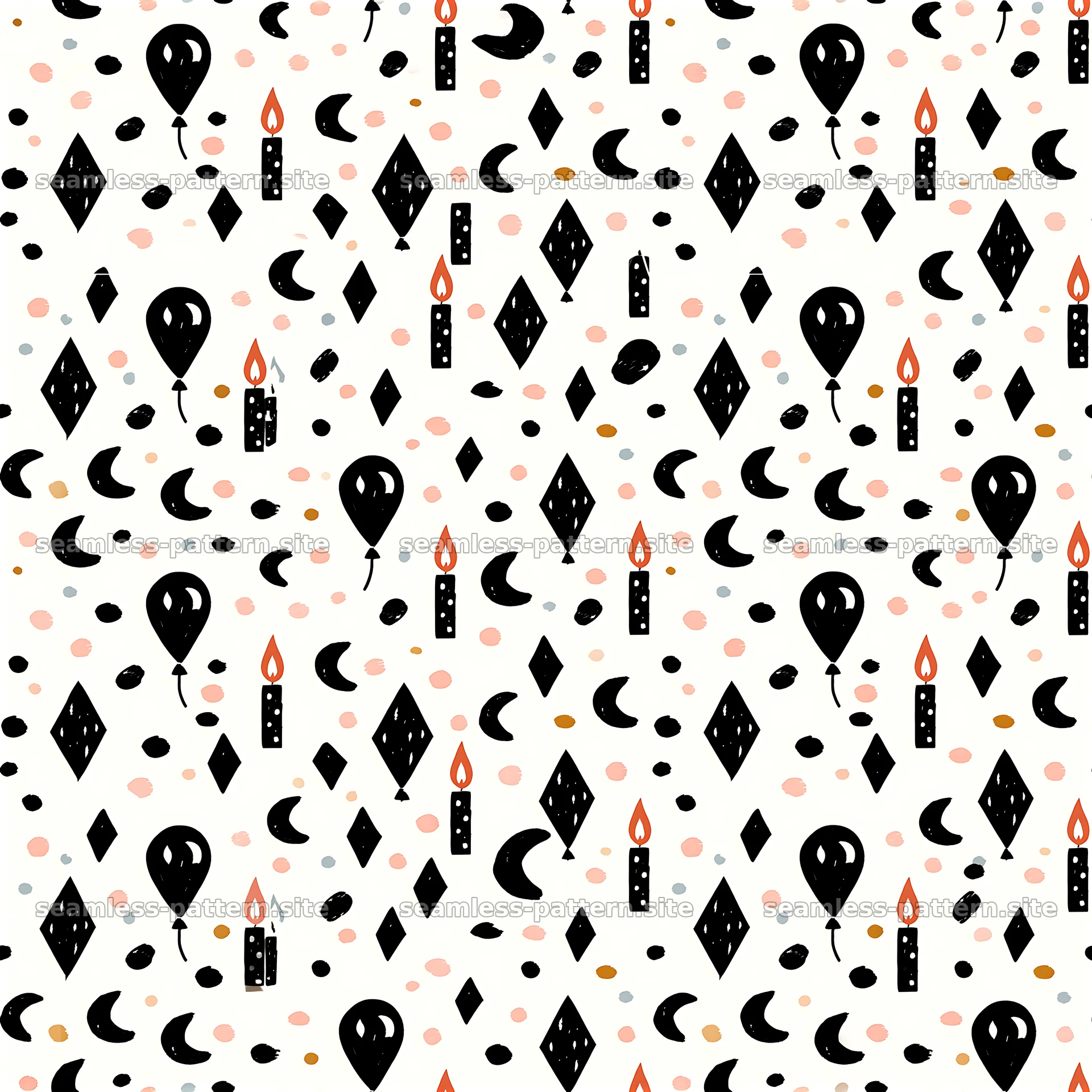 Birthday Candles and Balloons Seamless Pattern seamless pattern preview